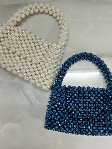 Blue Beaded Bag