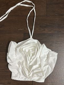 White Rose Detail Halter Top