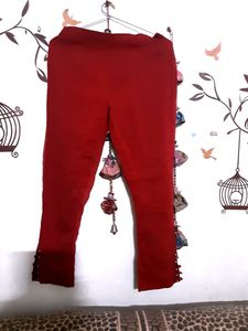 New Red Chiffon Pant With Linning Inside