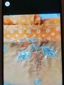 Embroidered Mustard Yellow Saree