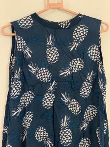 Pineapple Print Tassel Hem Top