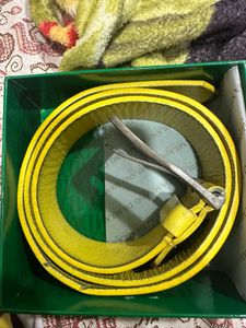 Being Human Yellow Leather Belt 32 waist