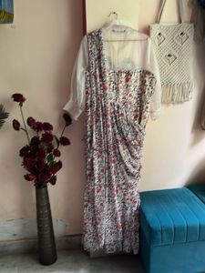 Floral Print Ethnic Gown