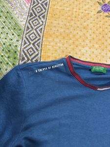 benetton Blue Crew Neck T-Shirt