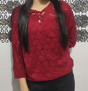 Maroon Knit Pullover