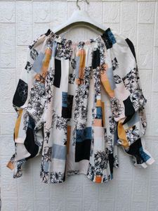 Korean Pintrest Boho Floral Off-Shoulder Top