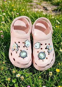 Cute Pink Clogs with Charms for women