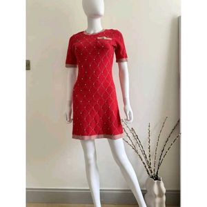 Chic Red Patterned Mini Dress
