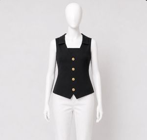 Chic Black Sleeveless Vest Top