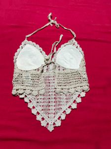 SHEIN Crochet Halter Crop Top