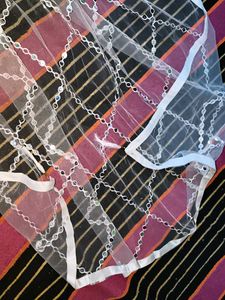 Embellished White Net Dupatta