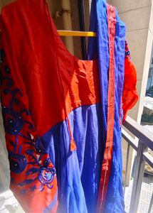 Elegant Blue Anarkali Kurta Set