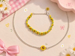 Sunflower Beaded Necklace Set