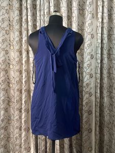 Stylish Navy Blue Sleeveless Dress