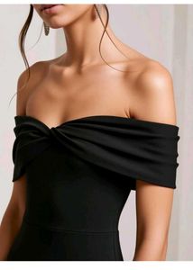 Elegant Black Off-Shoulder Gown