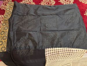Elegant Black Embroidered Saree