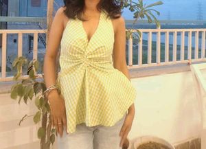 Cute Gingham Halter Top