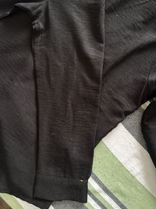 Black Beaded Collared Shirt