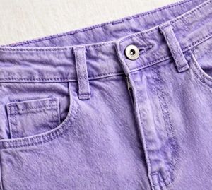 Stylish Lavender Wide-Leg Jeans