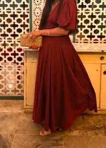 Elegant Maroon Maxi Dress