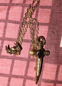 Gothic Dagger & Skull brooch
