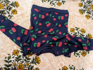 Cute Cherry Print Navy Sweatshirt