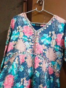 Floral Print Kurta Set with Dupatta