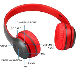 💥 Wireless Bluetooth Portable Sports Headphones With Microphone, Stereo Fm, Memory Card Support As Per Available Colour Design