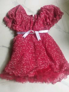Chic Red Floral Print Off-Shoulder Dress