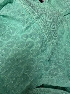 Embroidered Mint Green Kurta