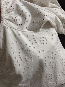 White Eyelet Puff Sleeve Top