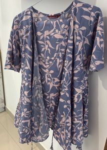 Blue Floral Print Dupatta