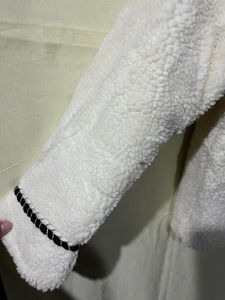 Fluffy White Textured Jacket