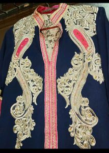 Embroidered Navy Blue Kurta Set