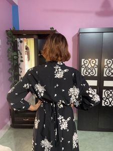 Chic Black Floral Mini Dress