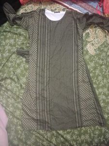 Chic Olive Green Textured Dress