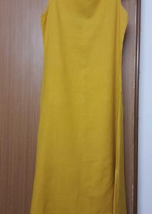 Mustard Yellow Printed Kurta