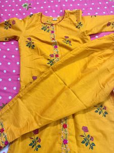 Yellow Floral Kurta Set