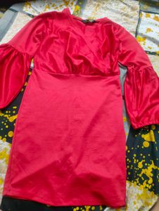 Elegant Red Satin Dress