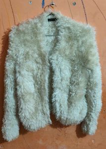 Women’s Cream Fuzzy Shaggy Jacket