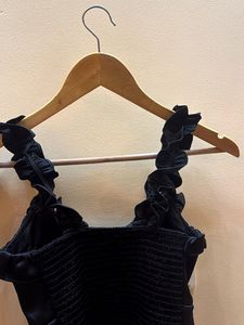 Black Ruffle Corset Top