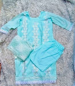Beautiful Sky Blue Kurta Set with Dupatta