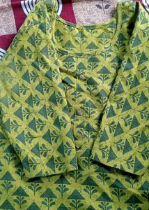 Green Printed Kurta