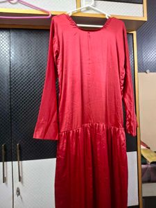 Red Satin Maxi Dress ❣️❤️
