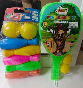 Kids Bowling & Pop Racket Set