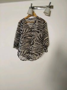 Sheer Zebra Print top