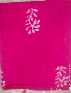 Pink batik Printed Dress Material