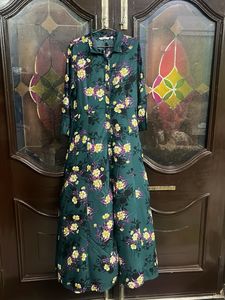 green western floral gown dress
