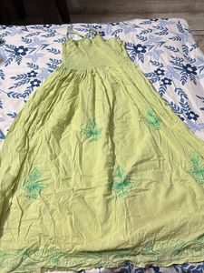 Light Green Embroidered Maxi Dress