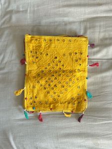 Vibrant Yellow Embroidered Purse
